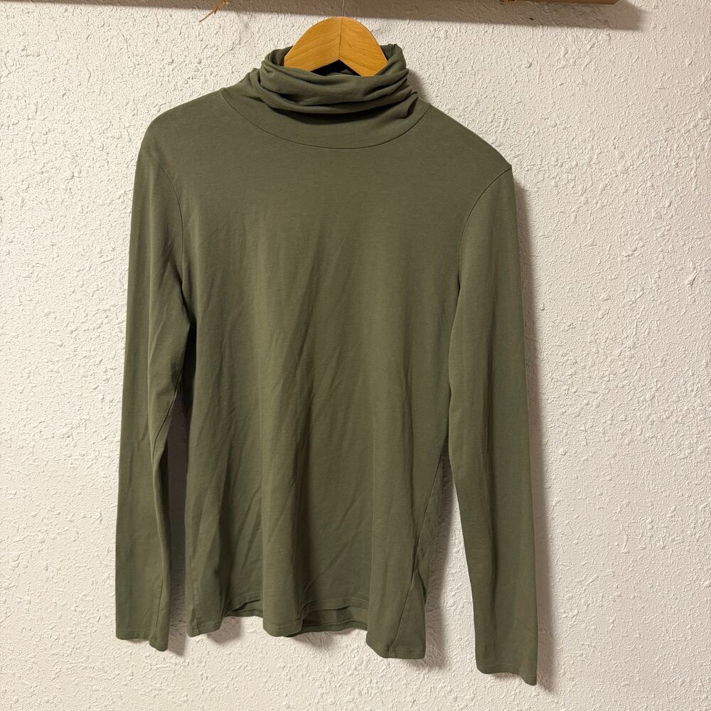Peruvian Connection Size Large Green Pima Cotton Turtle Neck